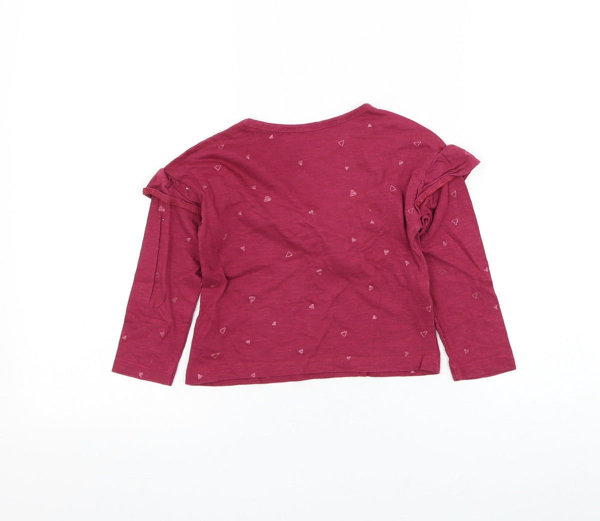 Dunnes Stores Girls Red Cotton Basic T-Shirt Size 4 Years Round Neck Pullover