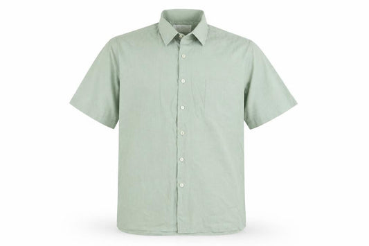 Keynote Mens Green Polyester Button-Up Size 16.5 Collared Button