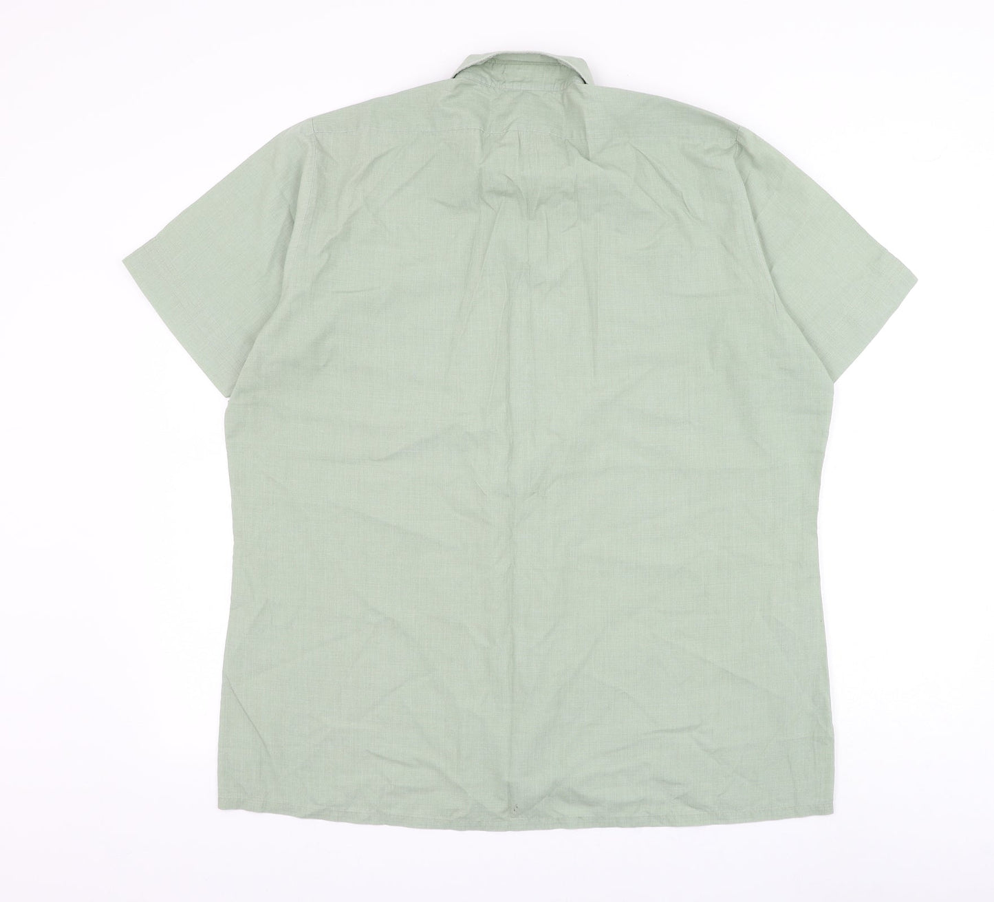 Keynote Mens Green Polyester Button-Up Size 16.5 Collared Button