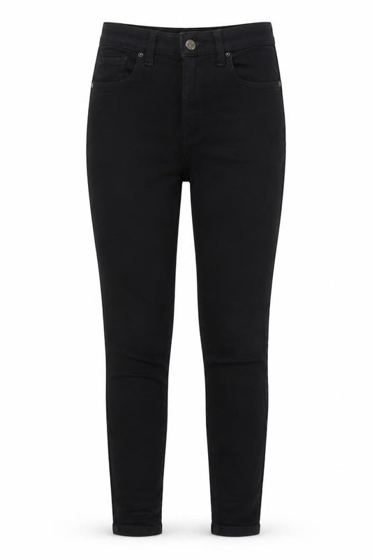 Topshop Womens Black Cotton Skinny Jeans Size 26 in L27 in Regular Button