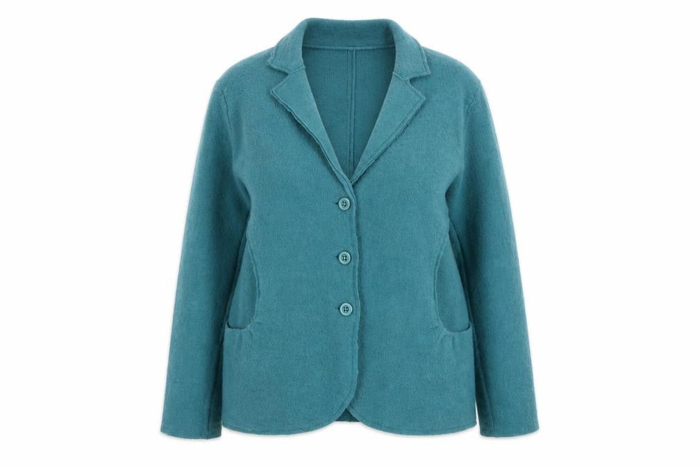Paramour Womens Green Wool Jacket Blazer Size XL