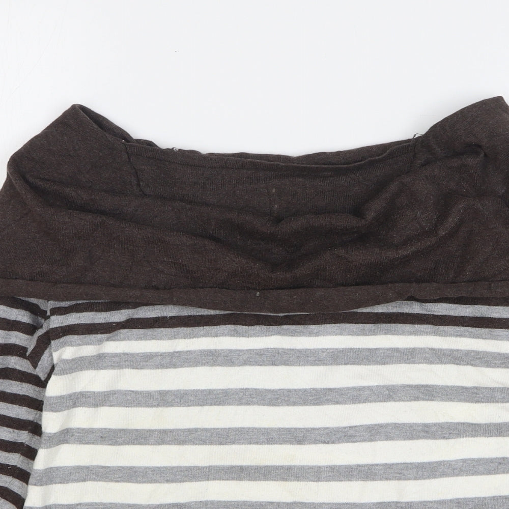 Gerry Weber Womens Multicoloured Roll Neck Striped Viscose Pullover Jumper Size 14