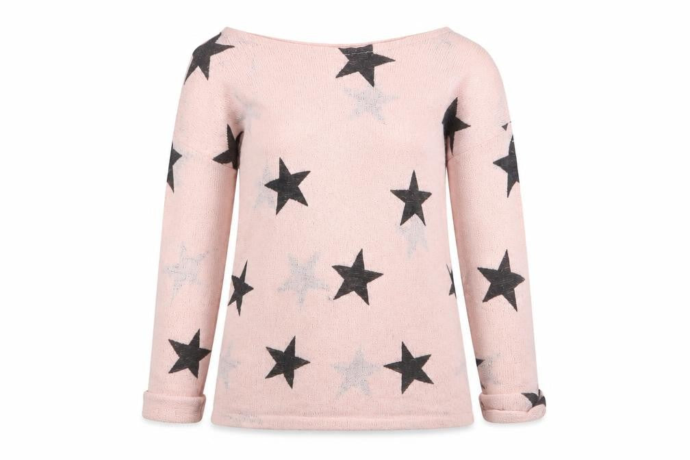 H&M Girls Pink Round Neck Geometric Polyester Pullover Jumper Size 11-12 Years Pullover