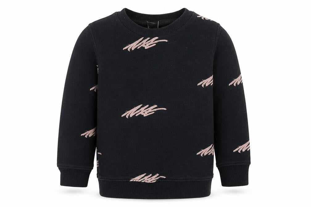 NEXT Girls Black Geometric Cotton Pullover Sweatshirt Size 3 Years Pullover
