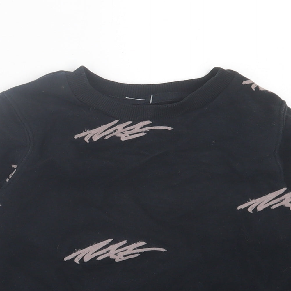 NEXT Girls Black Geometric Cotton Pullover Sweatshirt Size 3 Years Pullover
