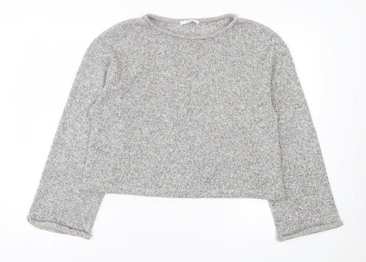 Zara Womens Grey Crew Neck Polyester Pullover Jumper Size L