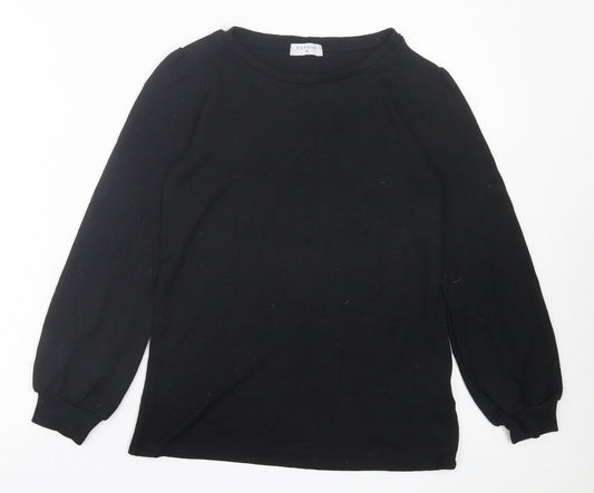 Papaya Womens Black Crew Neck Viscose Pullover Jumper Size 8
