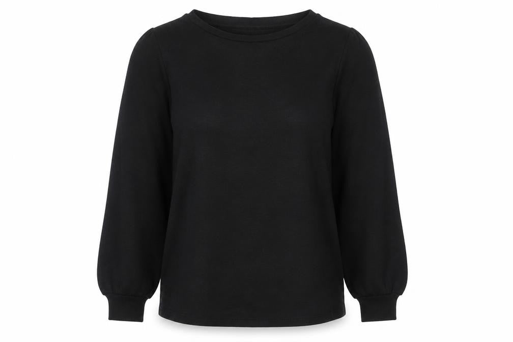 Papaya Womens Black Crew Neck Viscose Pullover Jumper Size 8
