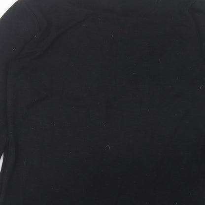 Papaya Womens Black Crew Neck Viscose Pullover Jumper Size 8