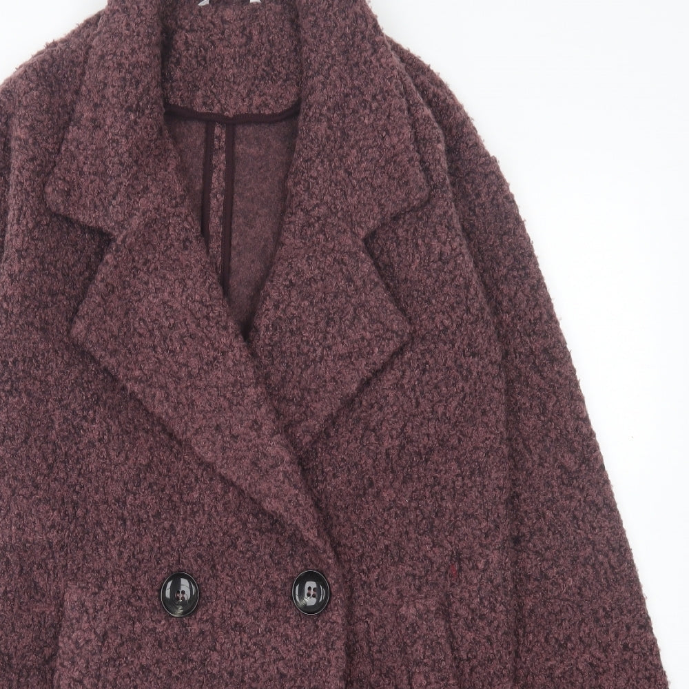 NEXT Womens Purple Overcoat Jacket Size S Button