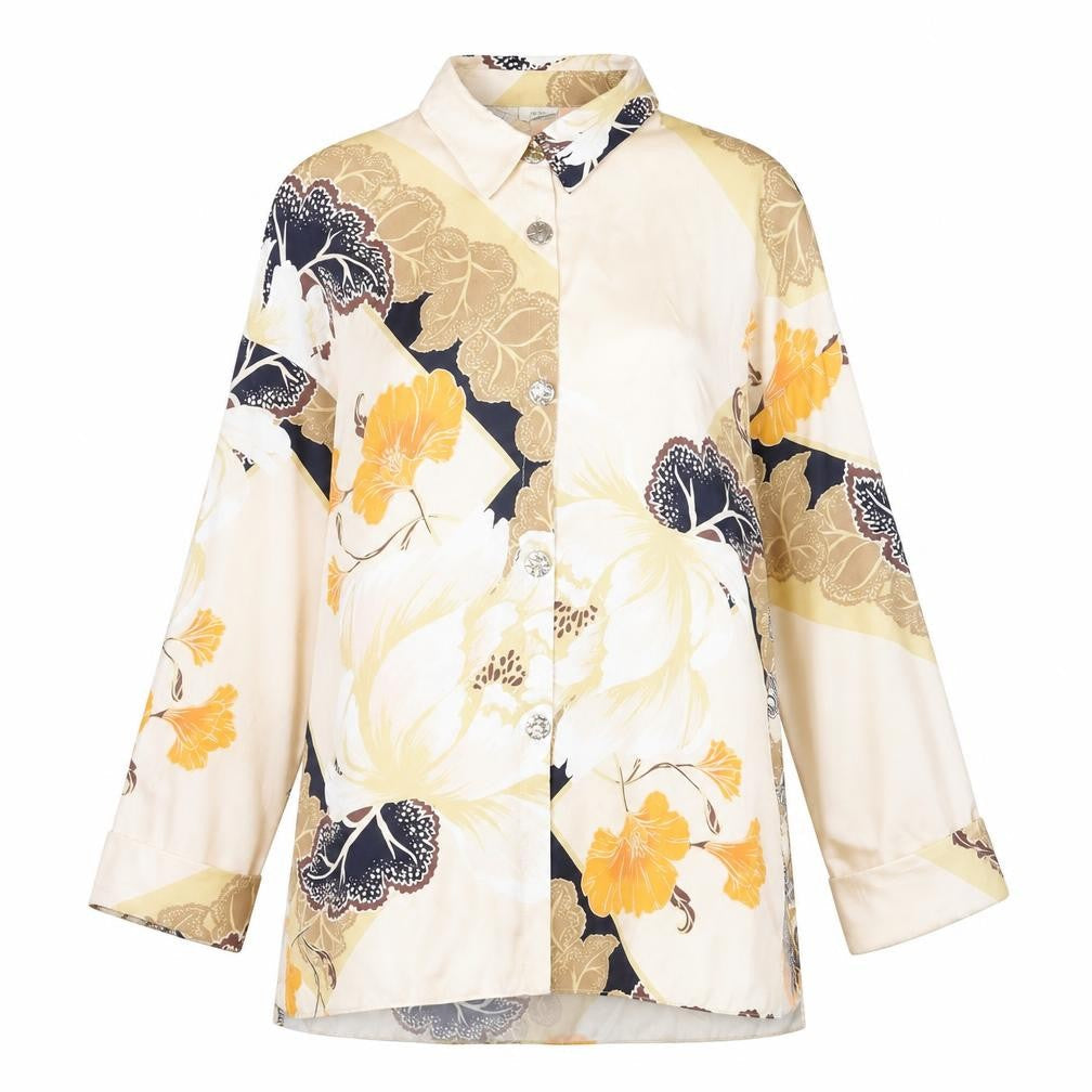 River Island Womens Multicoloured Geometric Polyester Basic Button-Up Size 8 Collared