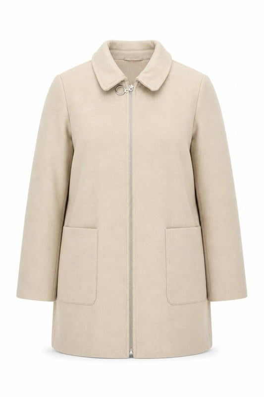 Primark Womens Beige Pea Coat Coat Size 12 Zip