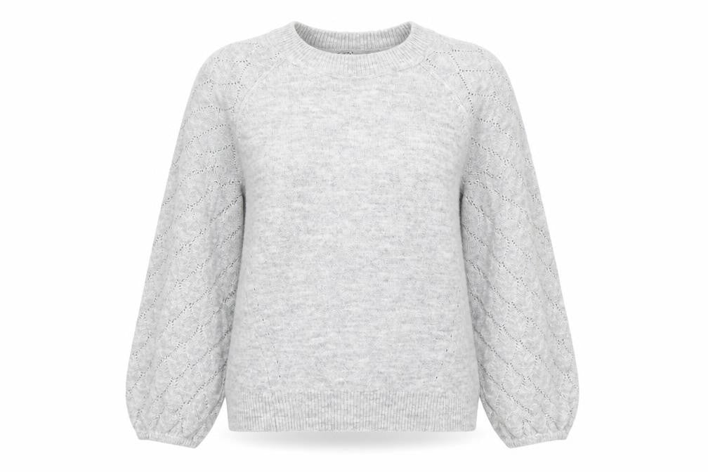 Oasis Womens Grey Round Neck Acrylic Pullover Jumper Size M
