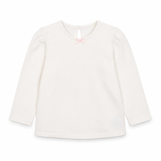 George Girls White Polka Dot Cotton Basic T-Shirt Size 9-12 Months Round Neck Button