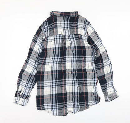 Oasis Womens Multicoloured Plaid Viscose Basic Button-Up Size 8 Collared