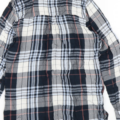 Oasis Womens Multicoloured Plaid Viscose Basic Button-Up Size 8 Collared