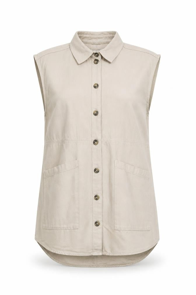 Noisy may Womens Beige Gilet Blazer Size XS Button