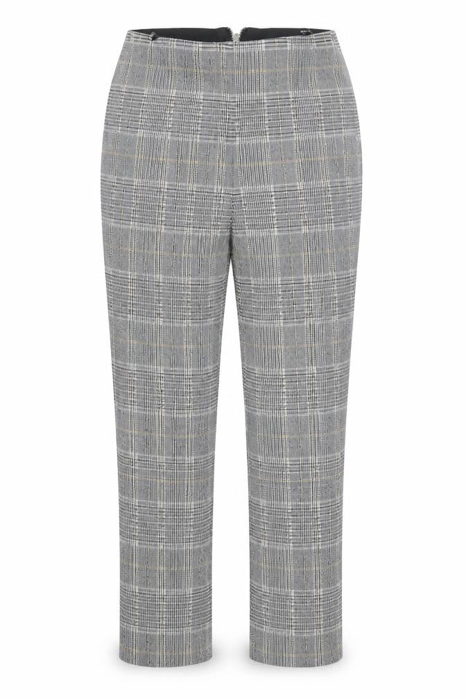 H&M Womens Grey Plaid Polyester Trousers Size S L25 in Regular Zip