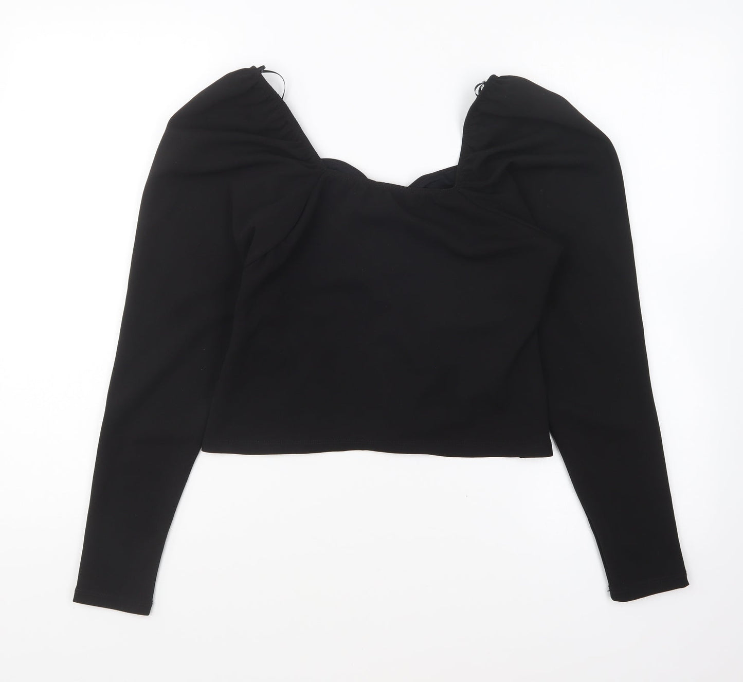 New Look Womens Black Polyester Basic Blouse Size 12 Sweetheart - Ruched