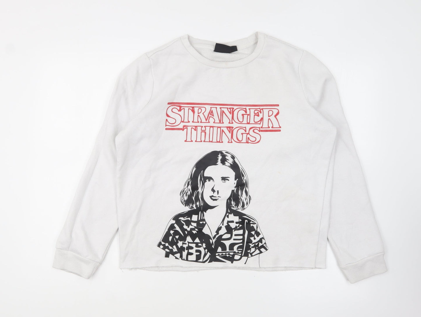 Primark Womens White Cotton Pullover Sweatshirt Size M Pullover - Stranger Things