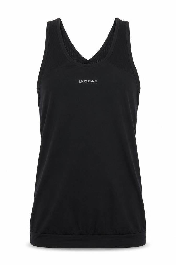LA Gear Womens Black Polyester Basic Tank Size 8 Round Neck Pullover