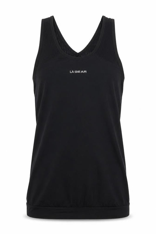 LA Gear Womens Black Polyester Basic Tank Size 8 Round Neck Pullover