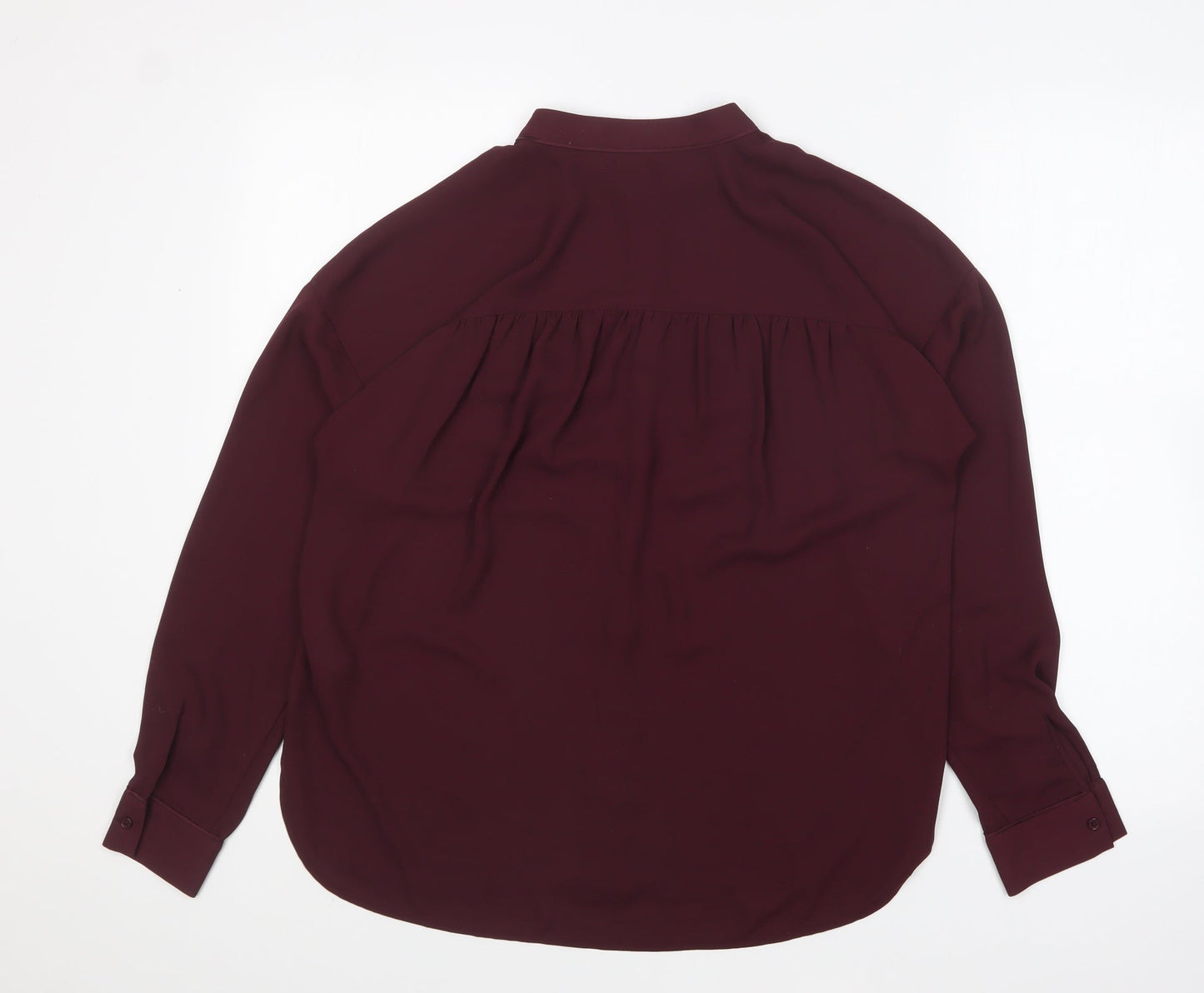 Warehouse Womens Purple Polyester Basic Blouse Size 12 Collared