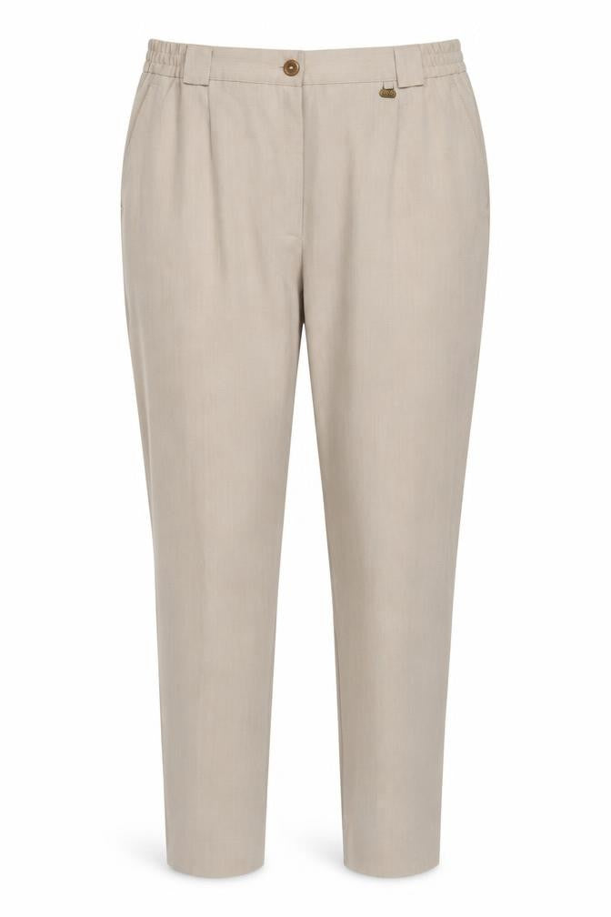 Sixth Sense Womens Beige Polyester Trousers Size 32 in L25 in Regular Button