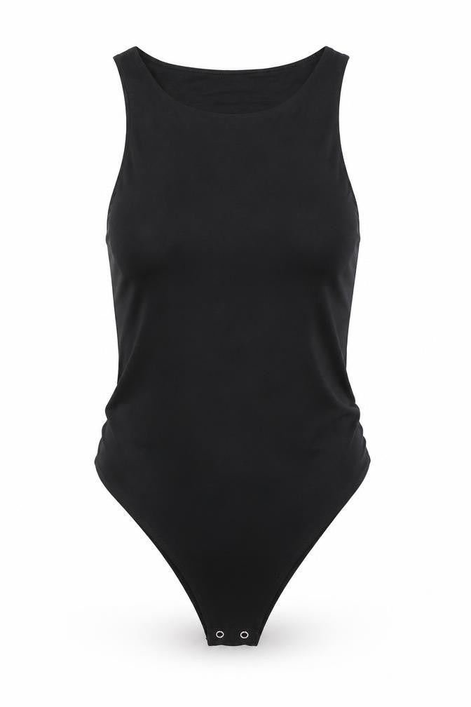 Dunnes Stores Womens Black Polyester Bodysuit One-Piece Size M Snap