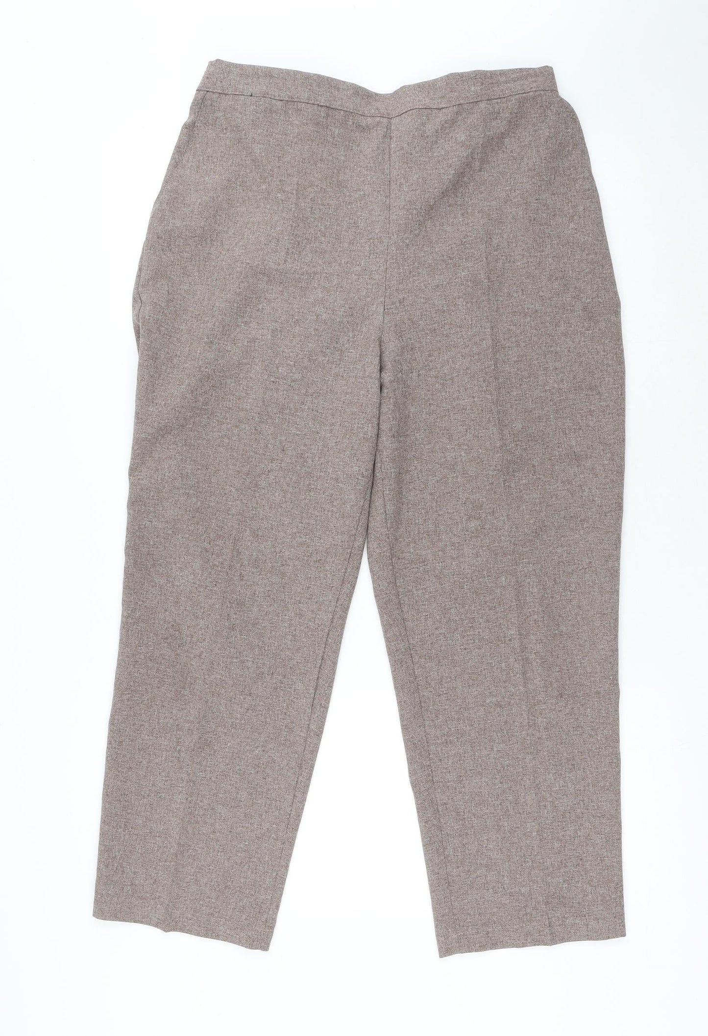 Emma Collction Womens Brown Polyester Trousers Size 18 L26 in Regular