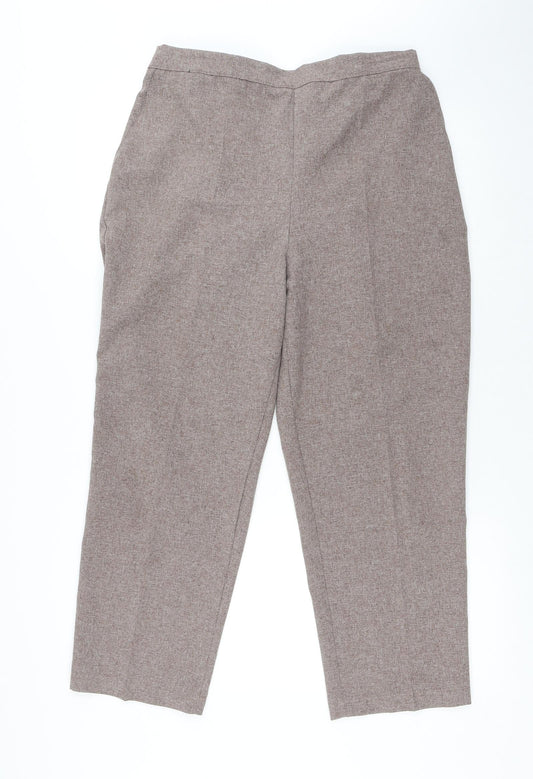 Emma Collction Womens Brown Polyester Trousers Size 18 L26 in Regular