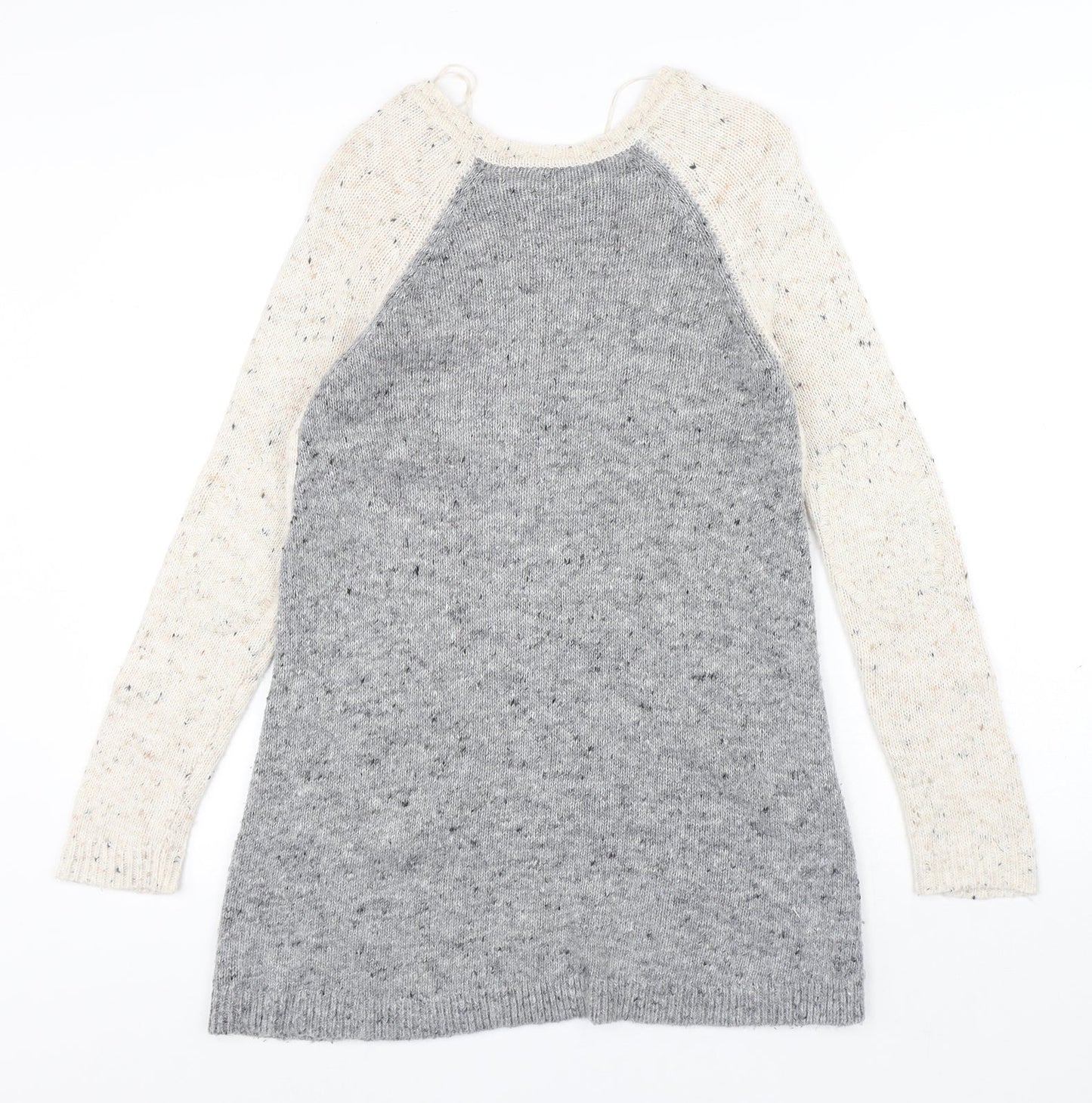 Marks and Spencer Womens Grey Round Neck Polyester Pullover Jumper Size 8