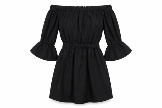 SHEIN Womens Black Polyester Fit & Flare Size M Off the Shoulder Pullover