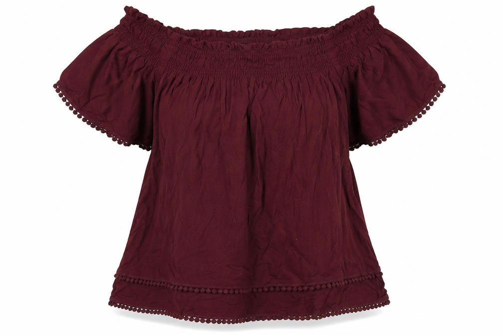 New Look Womens Purple Viscose Basic Blouse Size 10 Off the Shoulder