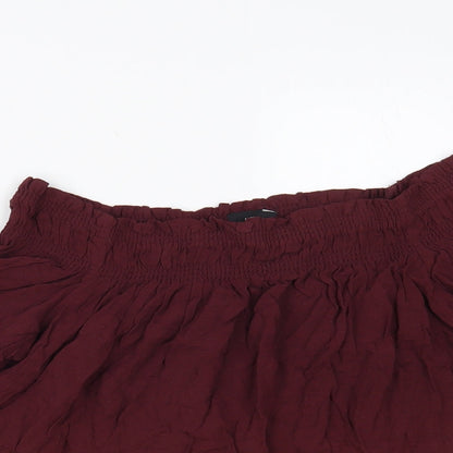 New Look Womens Purple Viscose Basic Blouse Size 10 Off the Shoulder