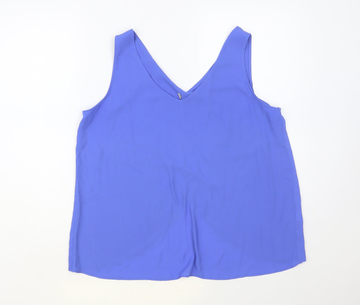 Studio Retail Womens Blue Polyester Basic Tank Size 14 V-Neck - Cross Wrap Back