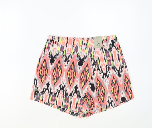 Atmosphere Womens Multicoloured Geometric Polyester Mini Skort Size 8 Zip