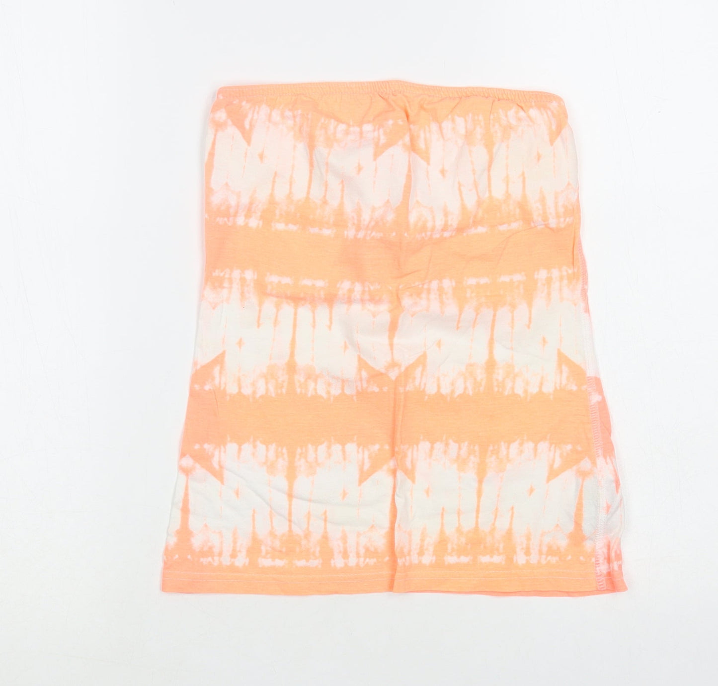 New Look Womens Orange Geometric Cotton Basic Tank Size 6 Off the Shoulder
