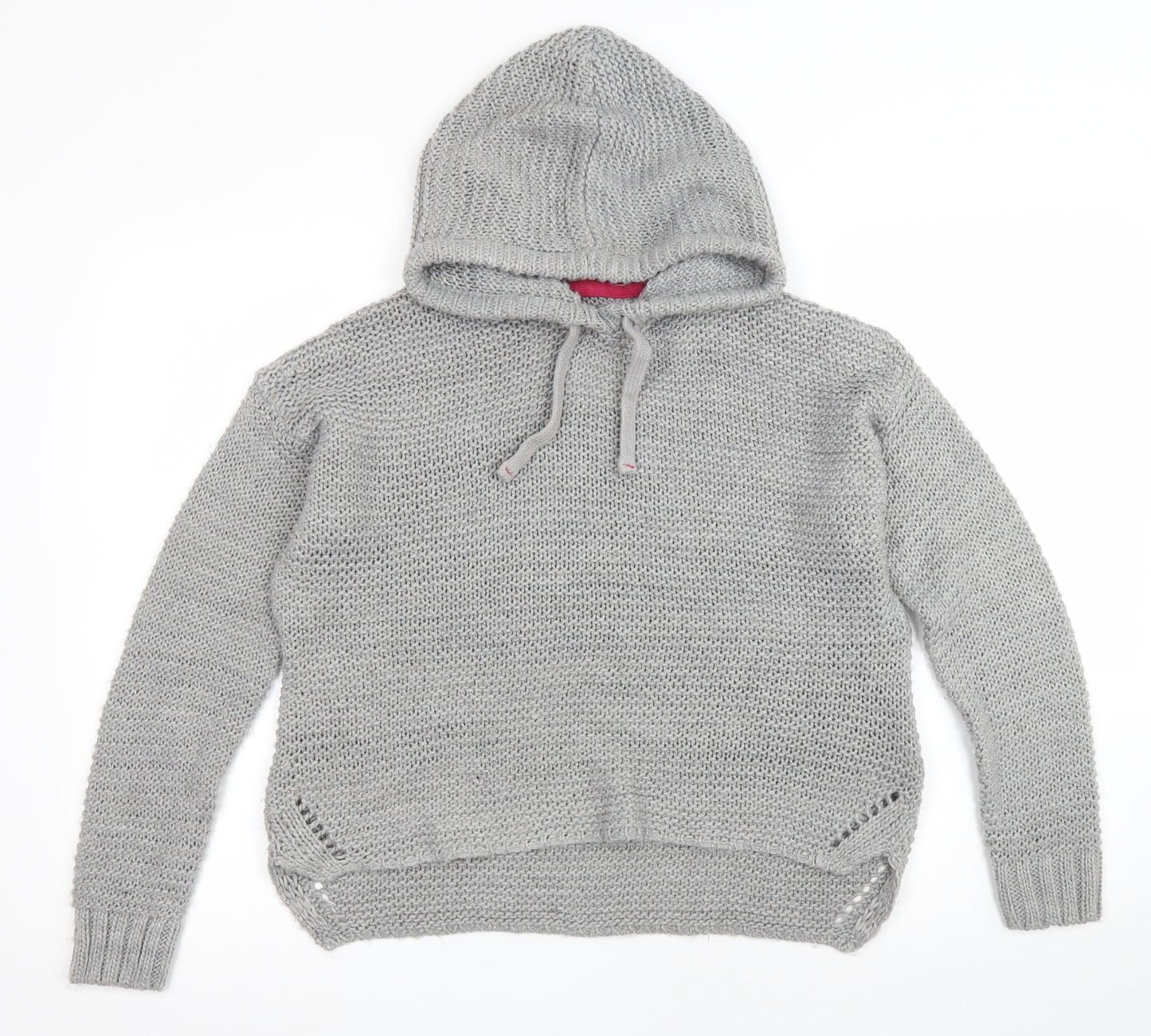 New Look Womens Grey Round Neck Acrylic Pullover Jumper Size S