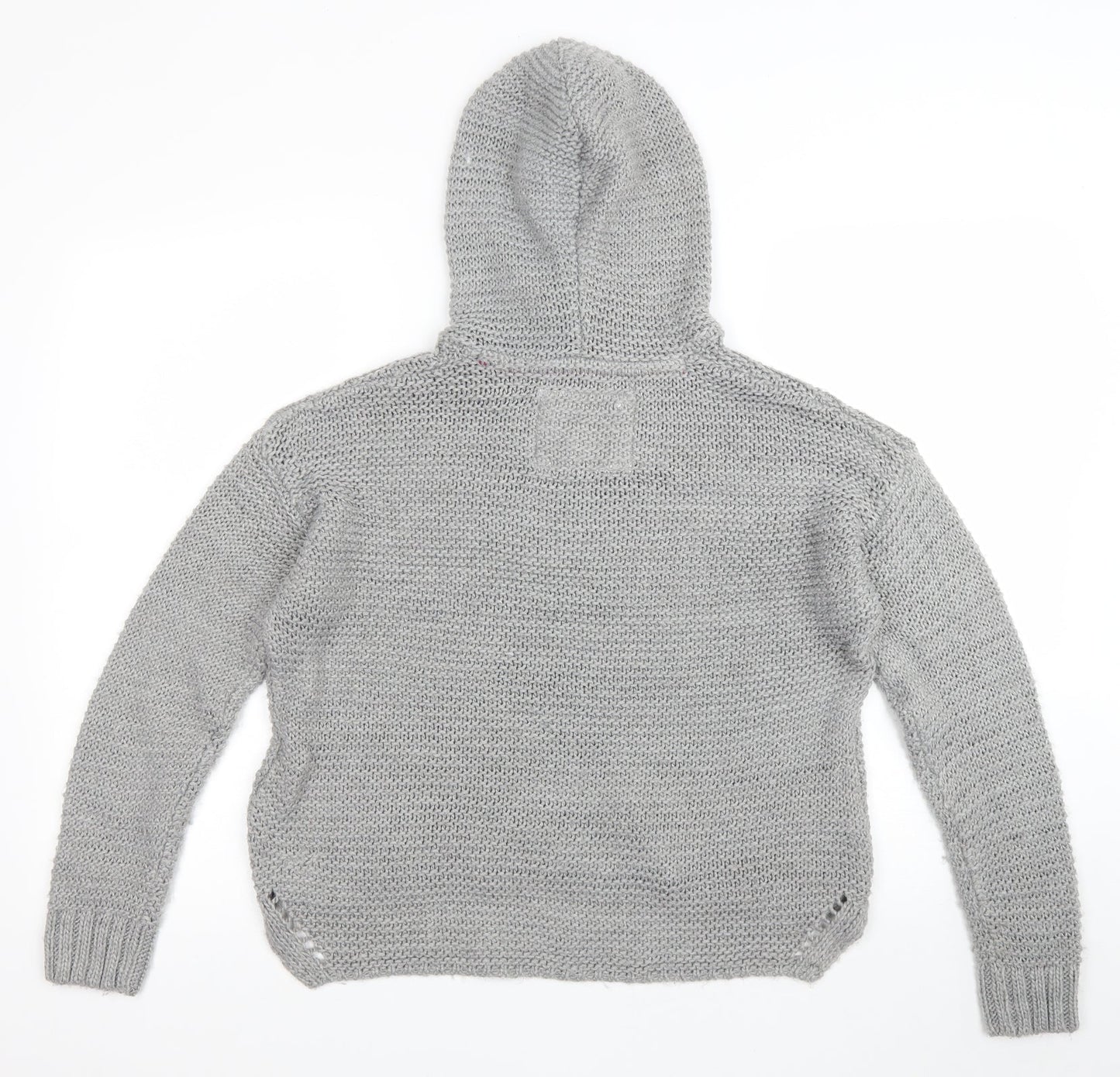New Look Womens Grey Round Neck Acrylic Pullover Jumper Size S