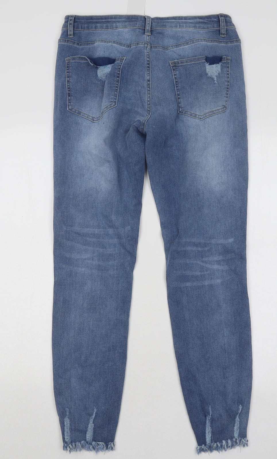 Sheilay Womens Blue Cotton Skinny Jeans Size M L28 in Regular Button