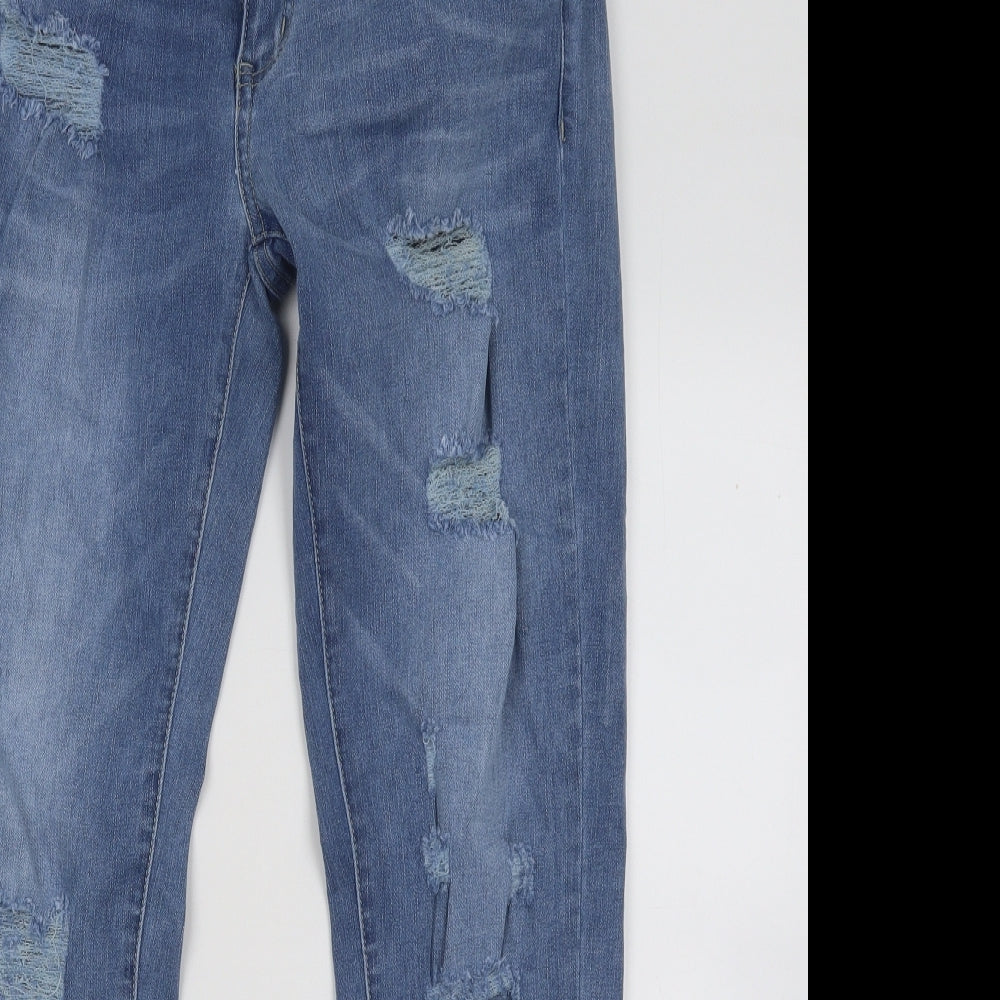 Sheilay Womens Blue Cotton Skinny Jeans Size M L28 in Regular Button