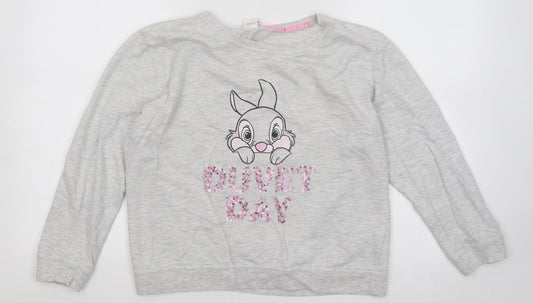 Primark Womens Grey Cotton Pullover Sweatshirt Size 12 Pullover - Duvet Day Disney