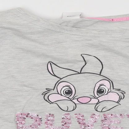 Preloved Primark Womens Grey Cotton Pullover Sweatshirt Size 12 Pullover - Duvet Day Disney - Detail