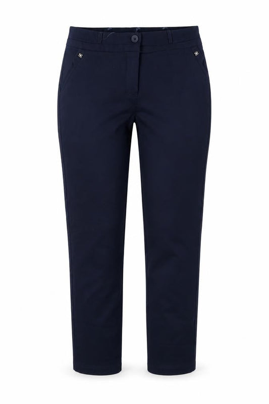 BB Womens Blue Polyester Trousers Size 30 in L27 in Regular Hook & Eye