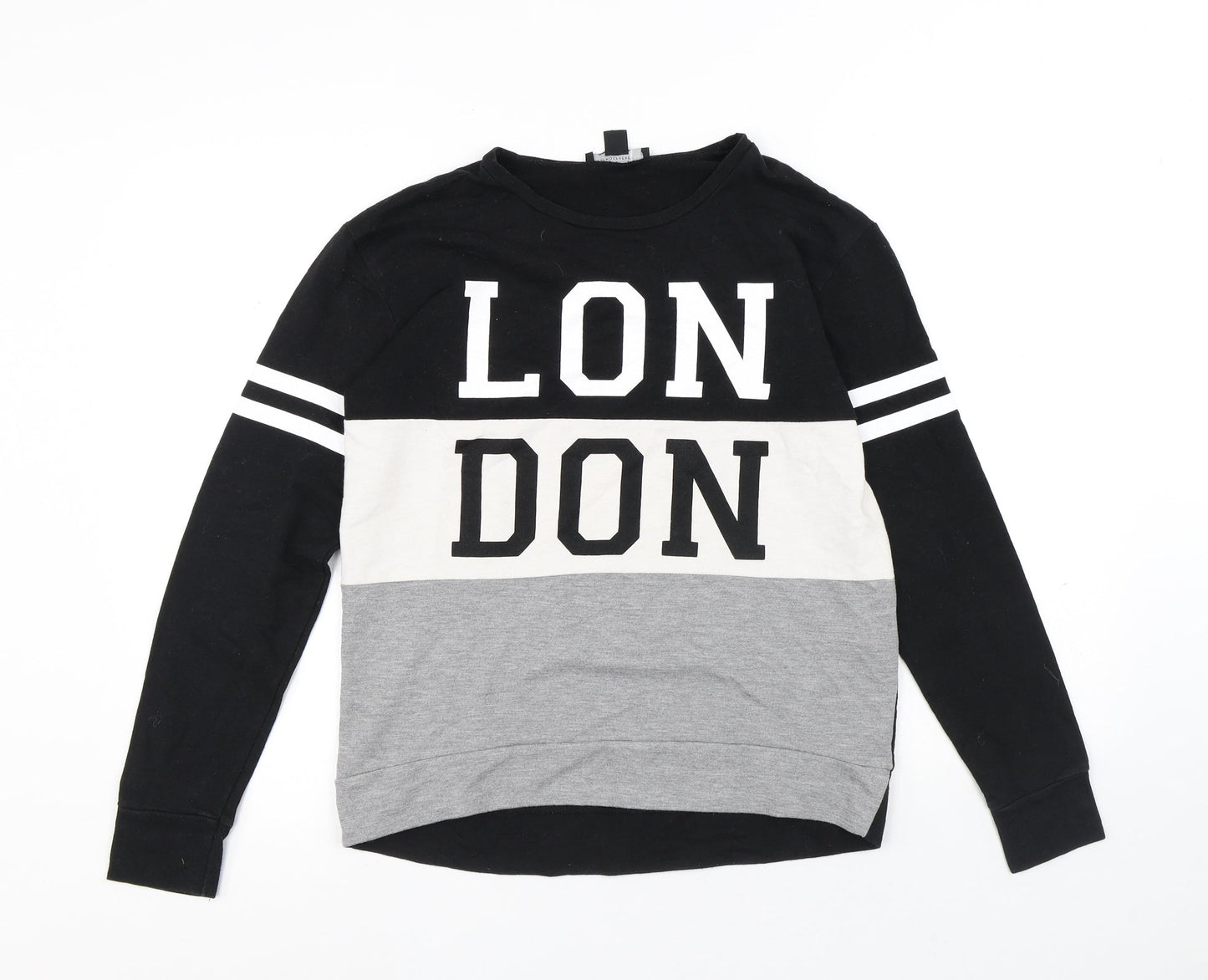 Atmosphere Womens Black Colourblock Cotton Pullover Sweatshirt Size 6 - London