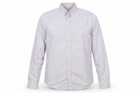 Industrie Mens Purple Striped Cotton Button-Up Size M Collared Button