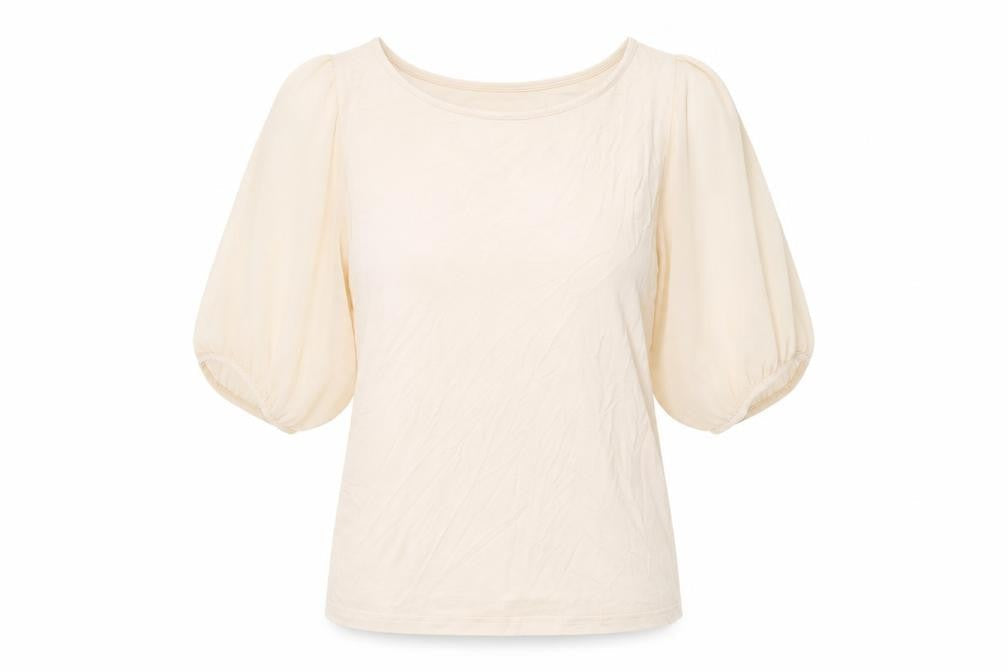 River Island Womens Beige Viscose Basic Blouse Size 10 Boat Neck