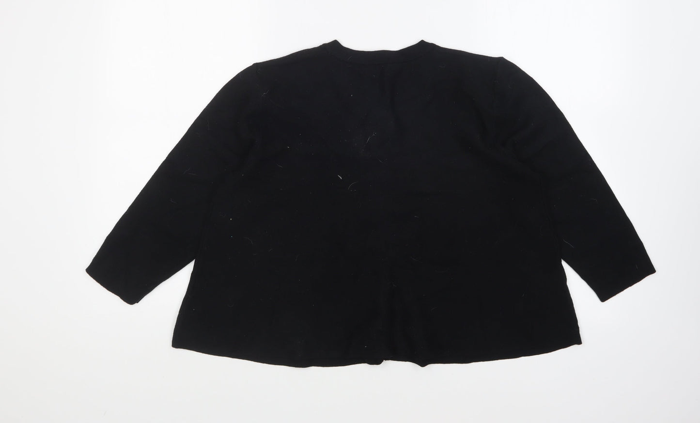 Roman Womens Black Round Neck Viscose Cardigan Jumper Size 14