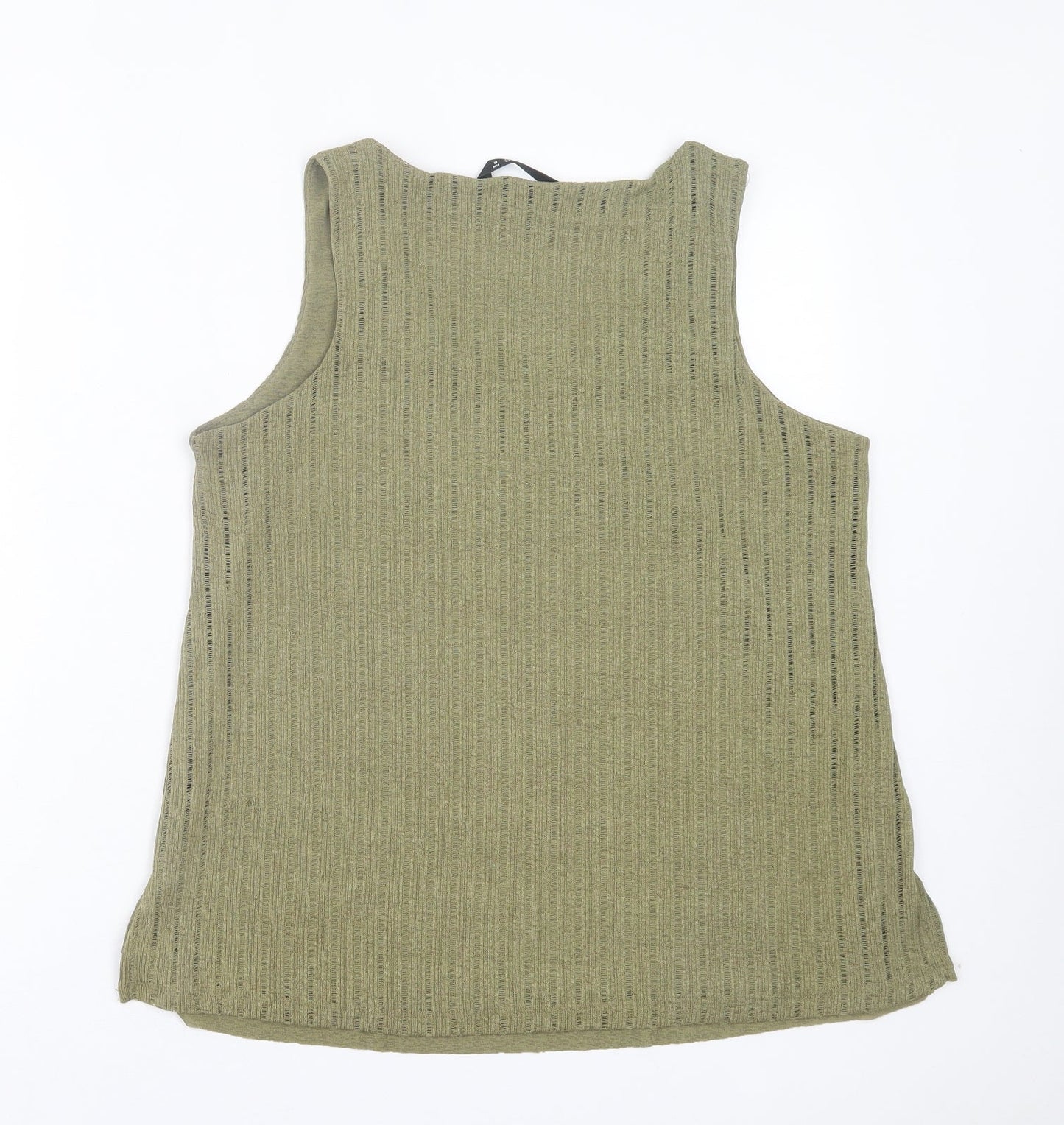 Dunnes Stores Womens Green Polyester Basic Tank Size M V-Neck